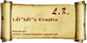 Lökös Klaudia névjegykártya
